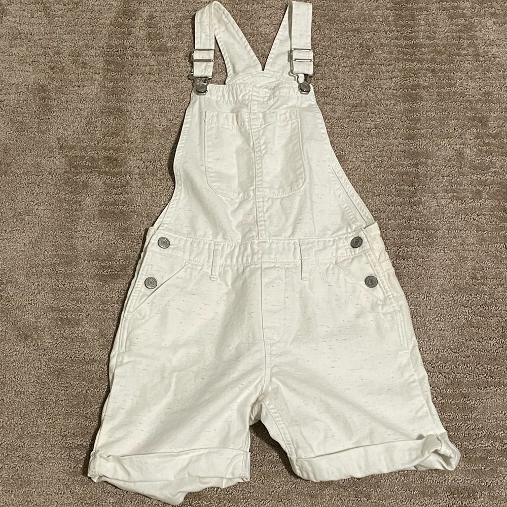 Girls Gap White w/ Speckles Overalls